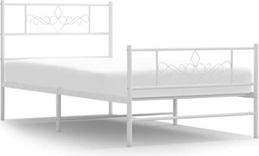 vidaXL fehér fém ágykeret fej- és lábtámlával 90x200 cm
