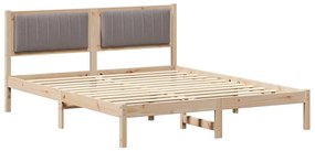 Ágykeret Kárpitozott Fejtámlával Tópszínű 160 x 200 cm