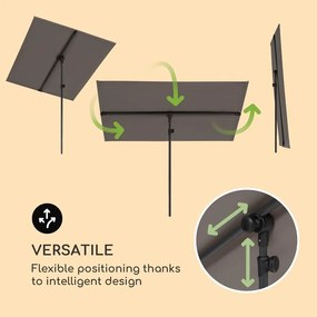 Blumfeldt Flex-Shade L, napernyő, 130 x 180 cm, poliészter, UV 50, sötétszürke