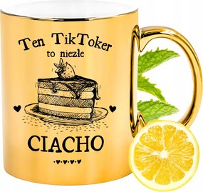 Arany csillogó bögre TikToker Ajándék Nyomtatott Fotóval