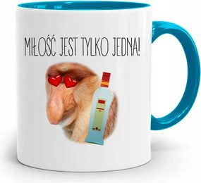 Kék Hordozós Bögre Janusz A Szerelem Egy! fényképes nyomattal