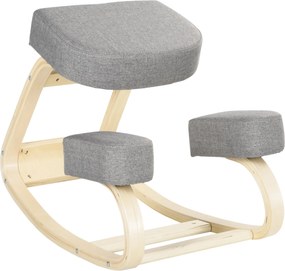 Vinsetto Ergonomikus Térdelő Szék Mézgafa Anyagból, Testtartás Szék Hab- és Poliészter Párnával Otthonra és Irodába, Szürke | Aosom