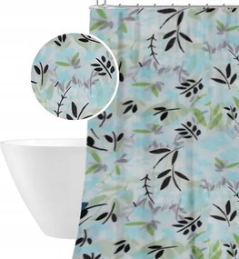 Zuhanyfüggöny Vastag Vízálló Peva 180x180cm Akasztók Kék