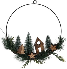 Christmas ring karácsonyi lógó LED dekoráció, 30 cm