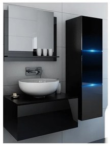 Venezia Like I. fürdőszobabútor szett + mosdókagyló + szifon (fényes fekete)