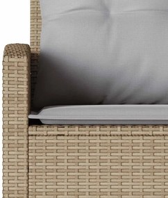 6 részes bézs polyrattan kerti ülőgarnitúra párnákkal L-alakú