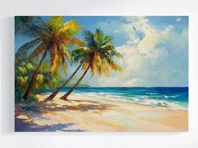 Vászonkép Canvas Tájkép Egzotikus Tengerpart Trópusok Pálmafák Óceán 120x80