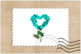 Poszter 60x40 Türkiz rózsa