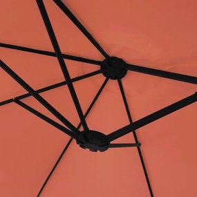 terrakotta dupla tetős LED-es napernyő 449x245 cm