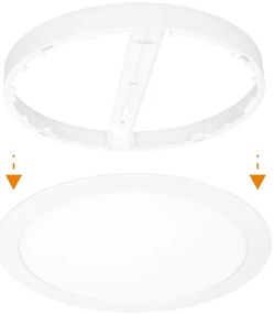 Solight WD244-W - 2 az 1-ben LED-panel 24W/230V 3000/4000/6000K, átmérő 30 cm, IP54, fehér