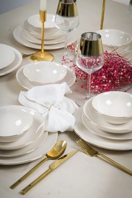 24 részes porcelán étkészlet fehér-arany