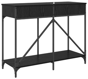 vidaXL Konzolasztal fiókkal Fekete tölgy 100 x 39 x 78,5 cm Faanyag