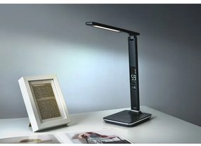 Immax 08930L - LED Szabályozható asztali lámpa kijelzővel KINGFISHER LED/9W/230V/12V fekete