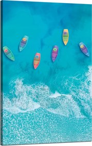 Vászonkép Csónakok a vízen Óceán kék 50x80 cm Ideális ajándék