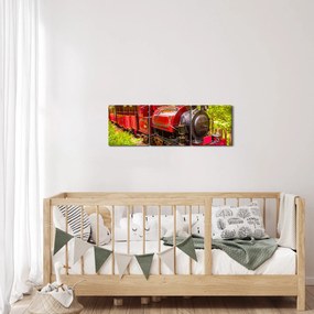 Egy gőzvonat képe (órával) (90x30 cm)