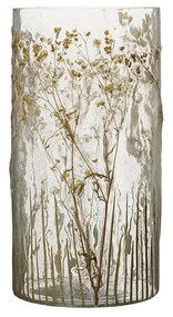 BLOMMA virágokkal díszített üvegváza/gyertyatartó