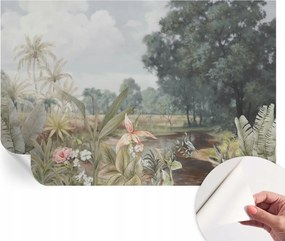 Divatos öntapadós fali tapéta Egzotikus táj 104x70 cm