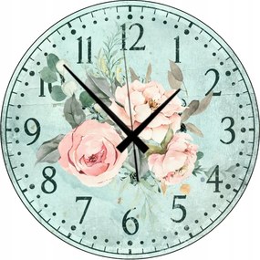 Dekoratív falióra nyomott mintával Virágos akvarell 45 cm