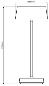 LED Dimmelhető asztali lámpa CASABLANCA LED/3,4W/5V USB 3600 mAh IP44 fekete