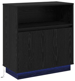 Fadoboz LED világítással Fekete Tölgy 71x34,5x75 cm Műanyag