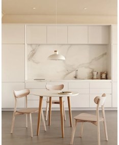 Fehér kerek bővíthető étkezőasztal fehér asztallappal ø 90 cm Oqui – Kave Home