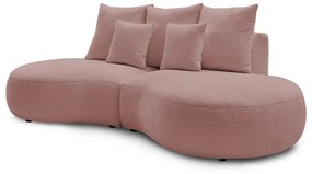 Rózsaszín buklé szövet kanapé 260 cm Saint-Germain – Bobochic Paris