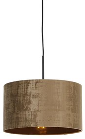 Modern függőlámpa fekete barna árnyékolóval 35 cm - Combi