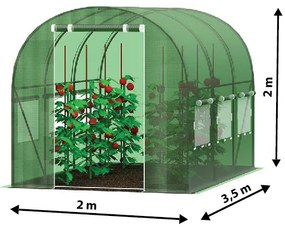 Kerti fóliaház/fóliasátor 2x3,5m UV filterrel PREMIUM