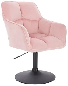 HR550N Rózsaszín modern velúr szék fekete lábbal