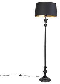 Állólámpa pamut búrával fekete arannyal 45 cm - Classico