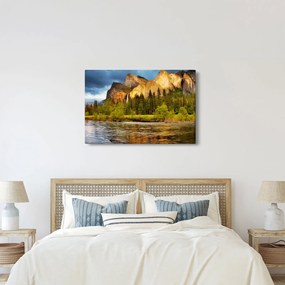 Kép - Sziklák a tónál (90x60 cm)