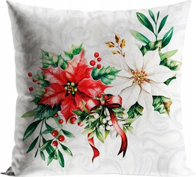 Betlehemi Csillag párnahuzat Velvet, 40x40cm, fehér