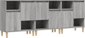 vidaXL 3 db szürke sonoma színű szerelt fa tálalószekrény 60x35x70 cm