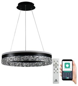 NEDES LED dimmelhető csillár zsinóron LED/80W/230V 3000-6500K fekete + távirányítás ND3912