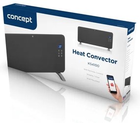 Concept KS4100 -Okos elektromos direkt fűtőtest/konvektor 1000/2000W Wi-Fi IP24 szürke