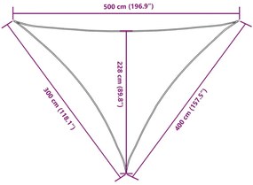 terrakotta háromszögű oxford-szövet napvitorla 3 x 4 x 5 m