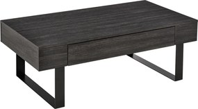 HOMCOM Dohányzóasztal, modern kanapéasztal fém kerettel, 110 x 60 x 40 cm, sötétszürke