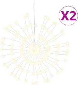vidaXL 2 db karácsonyi meleg fehér csillagfény 140 db LED 17 cm