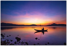 Poszterek 155x105 Esti horgĂĄszat naplementekor