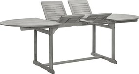 vidaXL tömör akácfa kerti étkezőasztal (160-240) x 100 x 75 cm