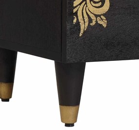 vidaXL Éjjeliszekrény 2 pcs Fekete 40 x 33 x 46 cm Tömör Mangófát