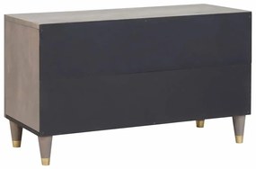 TV szekrény Szürke és Arany 80 x 31.5 x 46 cm Tömör mangófa