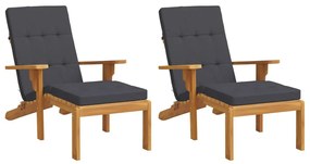 2 db antracitszürke oxford szövet nyugágypárna