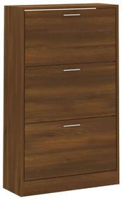 barna tölgyszínű szerelt fa cipősszekrény 63x24x103 cm