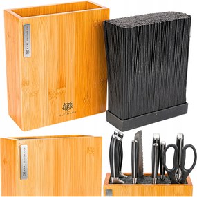 Nagy Kés Tartó Konyhai Blokk Univerzális Bambusz Betét Rúdacsos