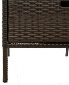 barna polyrattan kerti tárolószekrény 55 x 59 x 80 cm