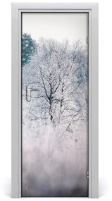 Fotótapéta ajtóra erdőben télen 75x205 cm