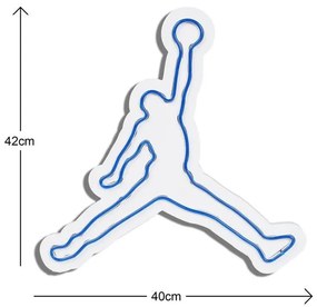Műanyag LED-es fali dekoráció, Basketball - Blue