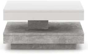 TIMO dohányzóasztal, fehér/szürke beton