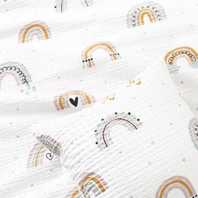 Goldea gyermek krepp párnahuzat - festett szivárványok 40 x 40 cm